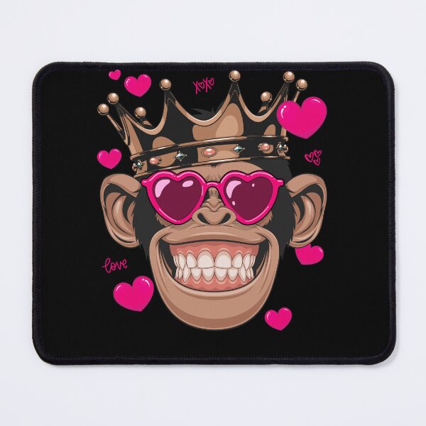 Item preview, Chimpanzee Valentine Gift Heart Glasses Monkey Valentine designed and sold by iliasjeff.