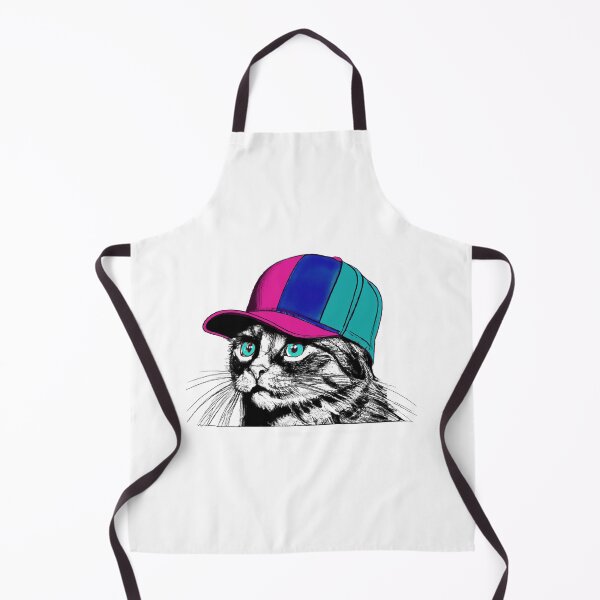 Item preview, portrait of a black cat with baseball hat illustration designed and sold by FrenchsTuck.