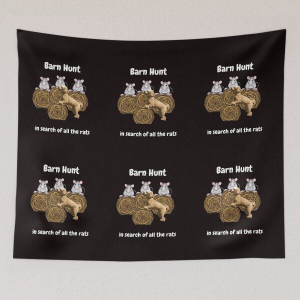 Item preview, Funny Barn Hunt - in search of all the rats with a Red Poodle designed and sold by Just4doglovers.