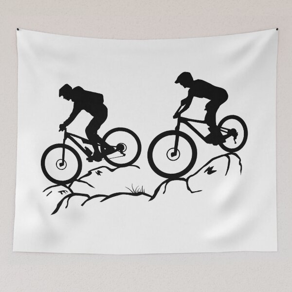 Artikelvorschau, Mountain biker, Downhill biking, Mountain biking duo entworfen und verkauft von claudiasartwork.