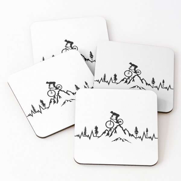 Artikelvorschau, Mountain biking, Radfahren, Downhill biking, Mountainbike Puls Herzschlag entworfen und verkauft von claudiasartwork.