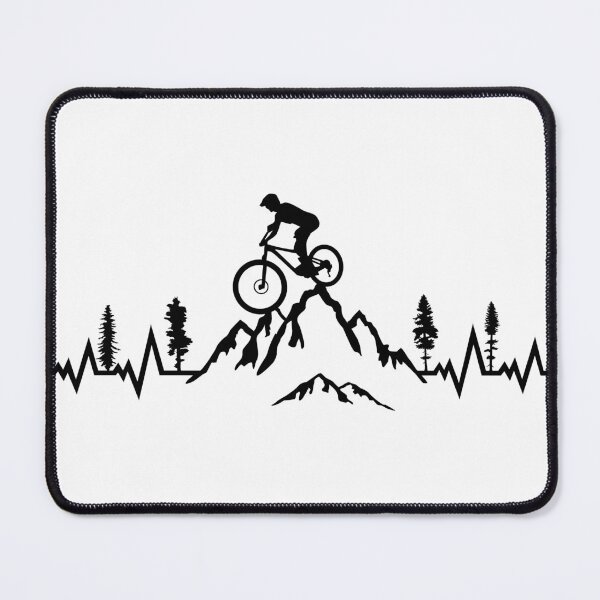 Artikelvorschau, Mountain biking, Radfahren, Downhill biking, Mountainbike Puls Herzschlag entworfen und verkauft von claudiasartwork.