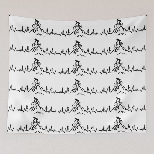 Artikelvorschau, Mountain biking, Radfahren, Downhill biking, Mountainbike Puls Herzschlag entworfen und verkauft von claudiasartwork.