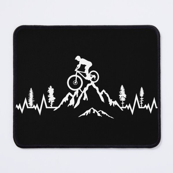 Artikelvorschau, Mountain biking, Radfahren, Downhill biking, Mountainbike Puls Herzschlag entworfen und verkauft von claudiasartwork.