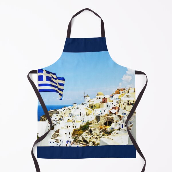 Item preview, Oia Santorini Greek Island Flag designed and sold by Paul Thompson Photography.