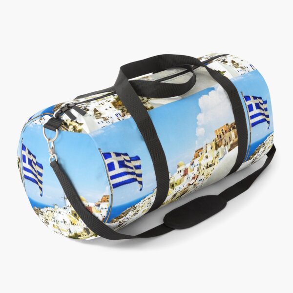 Item preview, Oia Santorini Greek Island Flag designed and sold by Paul Thompson Photography.