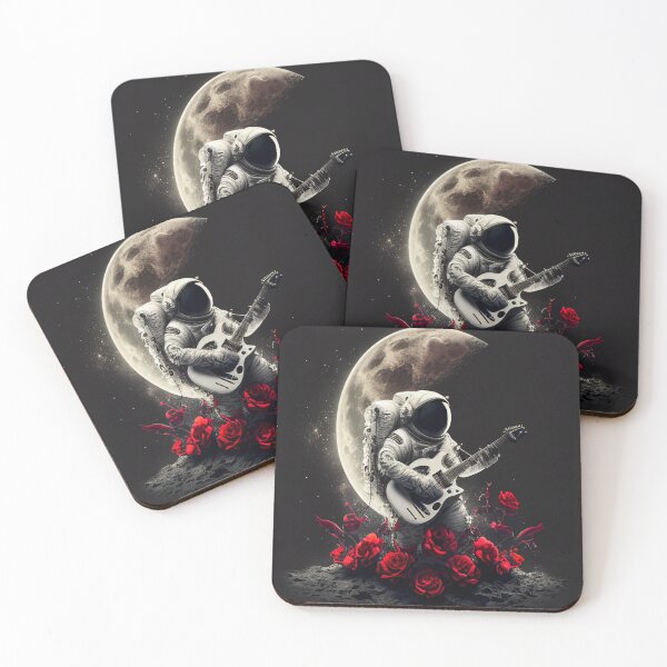 Item preview, The spaceman plays the guitar in the moon next to the roses designed and sold by Fresh Clothes.