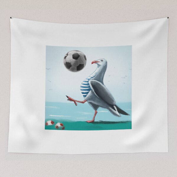 Item preview, Seagull playing Football brighton designed and sold by FrenchsTuck.