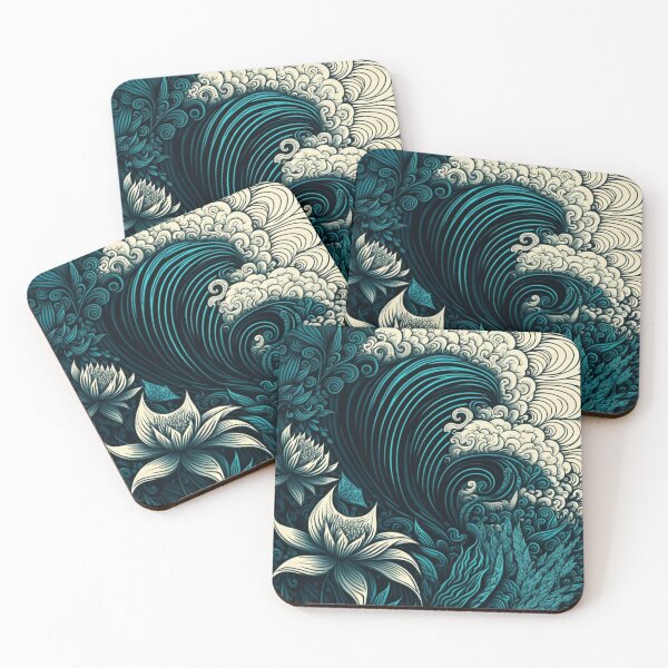 Item preview, Wave Flowers Pattern | Triadic Colors | Retro Flower Pattern | Flower Power | Acid Wash Flower Pattern | high resolution designed and sold by Synthetic-Intel.