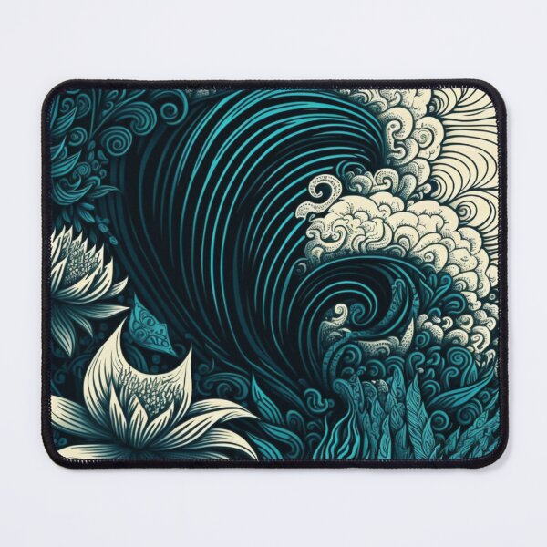 Item preview, Wave Flowers Pattern | Triadic Colors | Retro Flower Pattern | Flower Power | Acid Wash Flower Pattern | high resolution designed and sold by Synthetic-Intel.