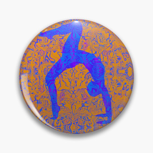 Item preview, One Legged Wheel Pose in Blue and Orange designed and sold by JenConArt.