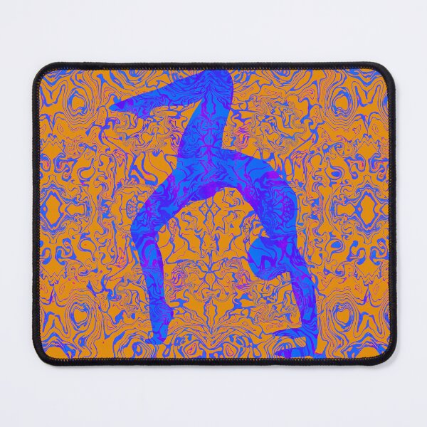 Item preview, One Legged Wheel Pose in Blue and Orange designed and sold by JenConArt.