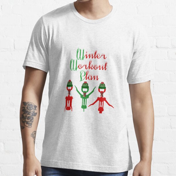 Holiday Workout T shirt Mens Women Funny Wine Fitness Training Bodybuilding Gift