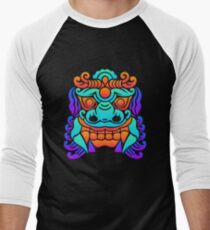Psychedelic Chinese Dragon | EDM Rave Design Men's Baseball ¾ T-Shirt
