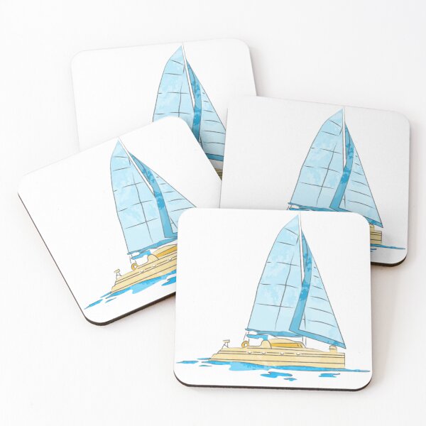 Item preview, Blue and Yellow Sailboat on the Water designed and sold by Aleksandra  D.