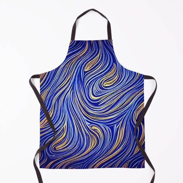 Item preview, Gold and blue waves designed and sold by CallaCoralia.