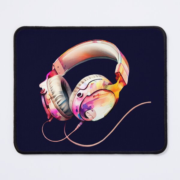 Item preview, Pink Music Headphones, Watercolour Artwork designed and sold by KOTOdesign.