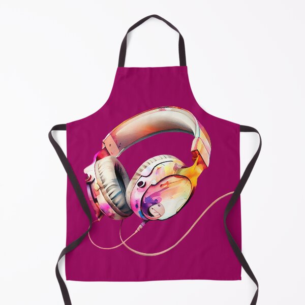 Item preview, Pink Music Headphones, Watercolour Artwork designed and sold by KOTOdesign.