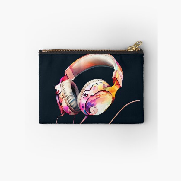 Item preview, Pink Music Headphones, Watercolour Artwork designed and sold by KOTOdesign.