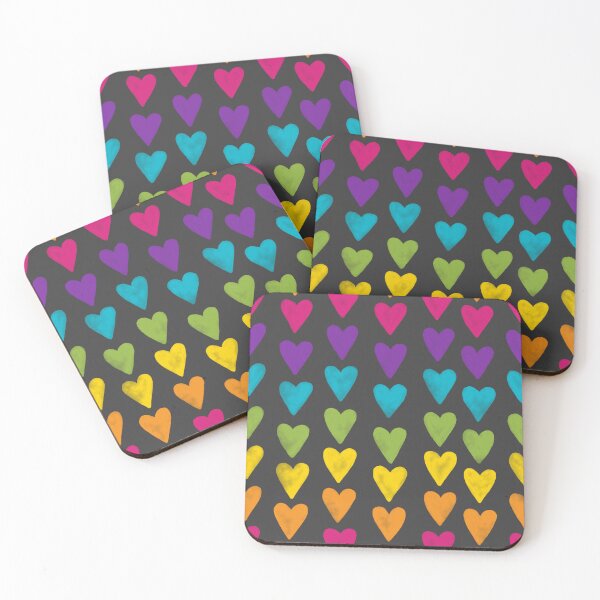 Item preview, Rainbow Hearts Pattern designed and sold by EllieNewburyArt.