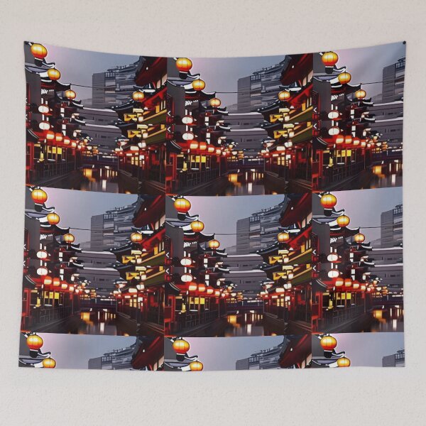 Item preview, Beautiful China town in the night lights. designed and sold by Tiannalaw.