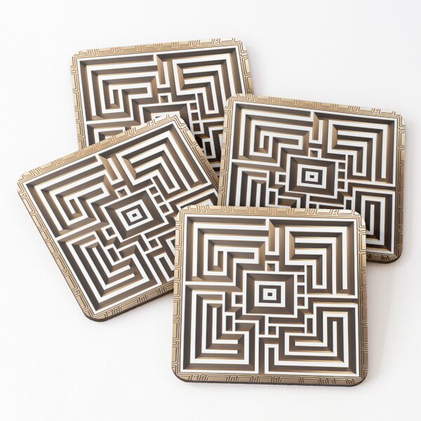 Item preview, Greek Key Meander Bronze White designed and sold by Fresh Clothes.