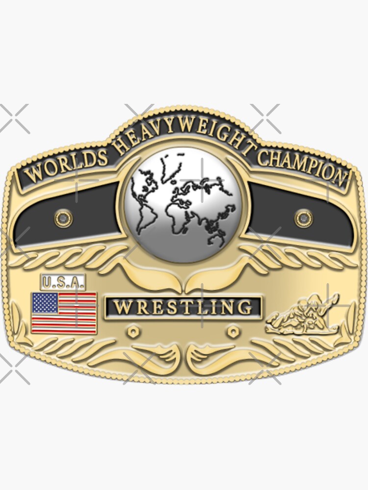 World Heavyweight Wrestling Championship Belt Sticker For Sale By Saint Designs77 Redbubble