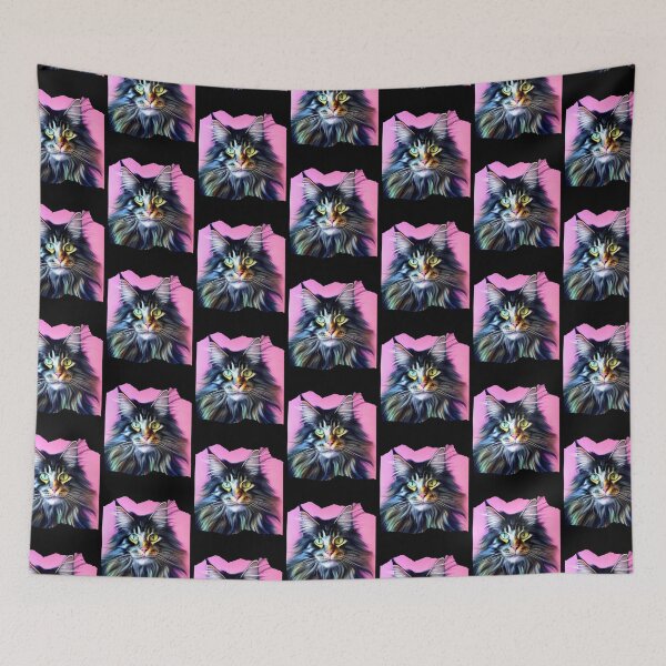 Item preview, Maine Coon Cat with Blue and Yellow Eye designed and sold by BtheLight.