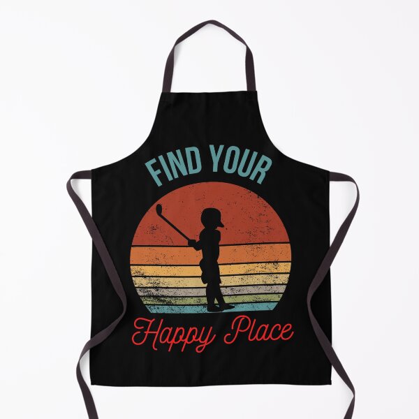 Item preview, Find Your Happy Place - Child Golfer Silhouette over Retro Sunset designed and sold by BuyByButterfly.