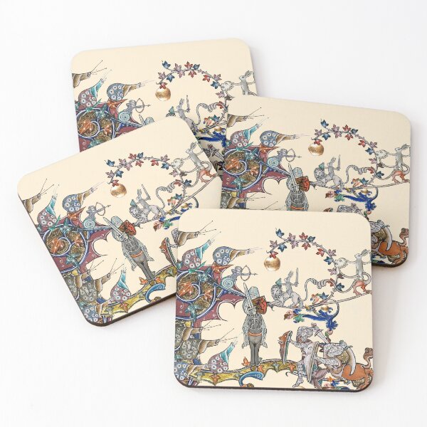 Item preview, WEIRD MEDIEVAL BESTIARY  WAR, KNIGHTS AND KILLER RABBITS FIGHTING WITH GIANT SNAILS designed and sold by BulganLumini.