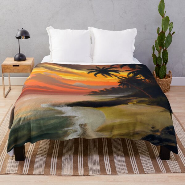 Item preview, Pintura realista del atardecer en una playa desierta designed and sold by JessFranco.
