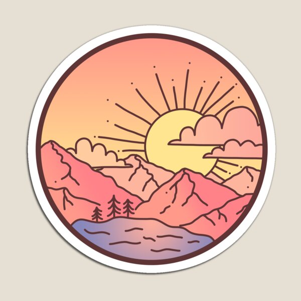 Sunset Mountains Magnet