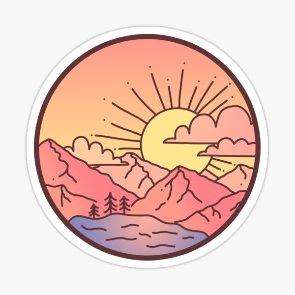 Sunset Mountains Sticker