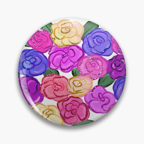 Item preview, Faux Glitter Boho Bright Floral Bouquet designed and sold by CheriesArt.