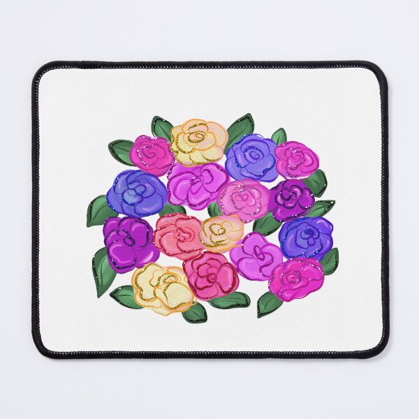 Item preview, Faux Glitter Boho Bright Floral Bouquet designed and sold by CheriesArt.