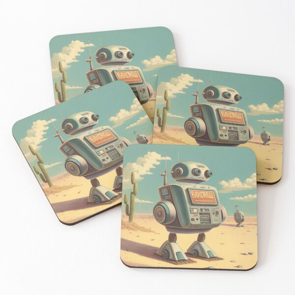 Item preview, Cute robot in vintage desert designed and sold by Papouilles.
