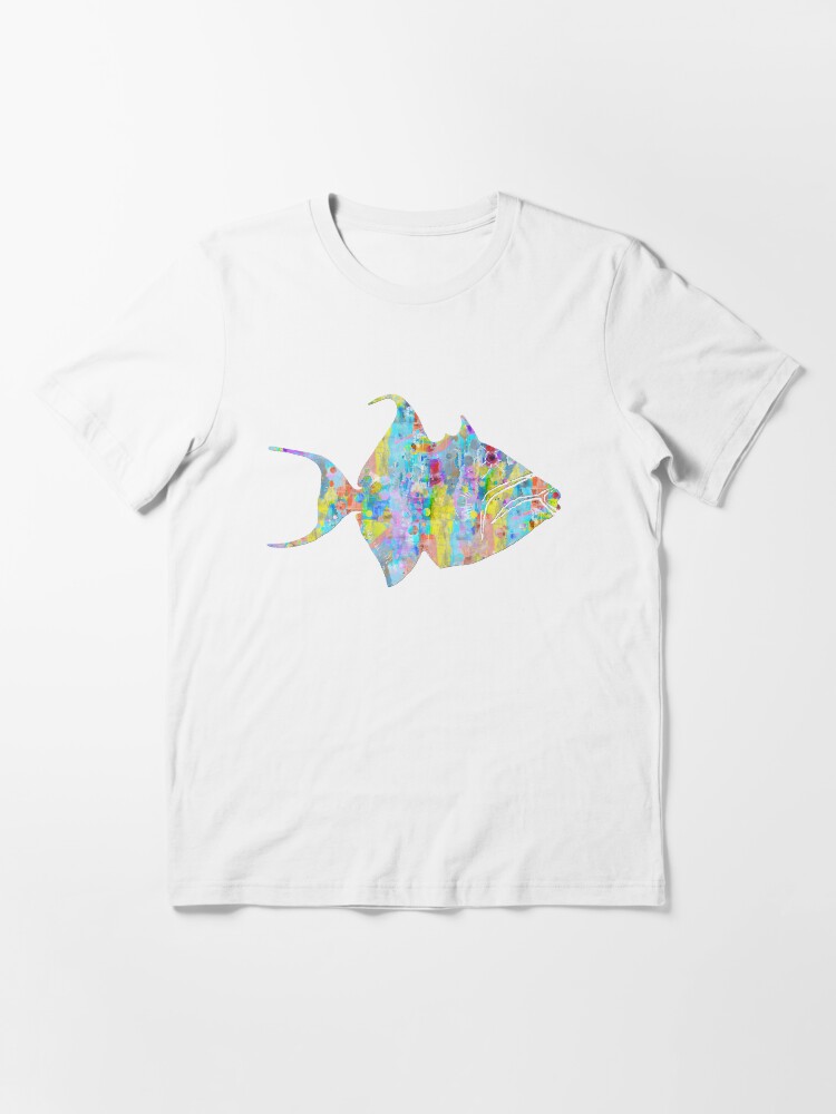 Colorful Whimsical Triggerfish Fish Art