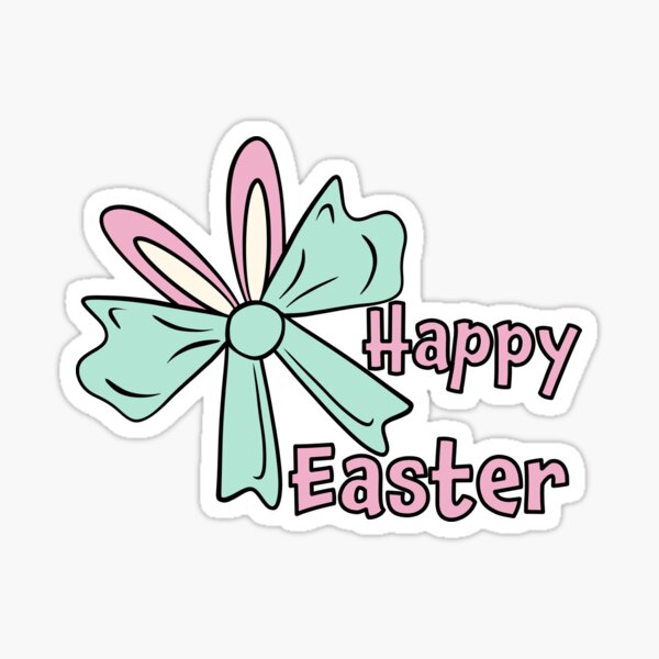 Item preview, Happy Easter Bunny Ear Bow Design designed and sold by CreativeDraws42.