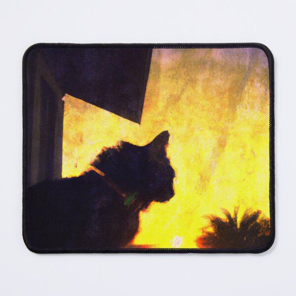 Item preview, Cat Watching Sunset designed and sold by T- VIbes ⭐ ⭐ ⭐ ⭐ ⭐.