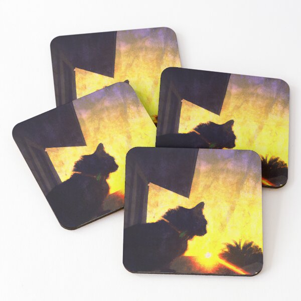 Item preview, Cat Watching Sunset designed and sold by T- VIbes ⭐ ⭐ ⭐ ⭐ ⭐.