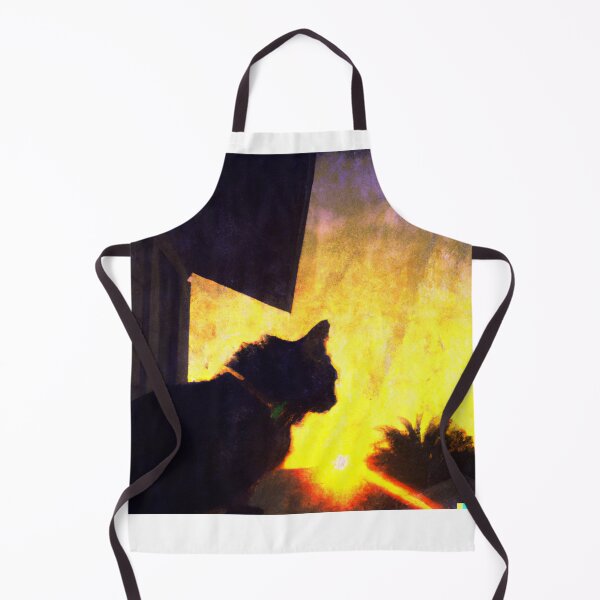 Item preview, Cat Watching Sunset designed and sold by T- VIbes ⭐ ⭐ ⭐ ⭐ ⭐.