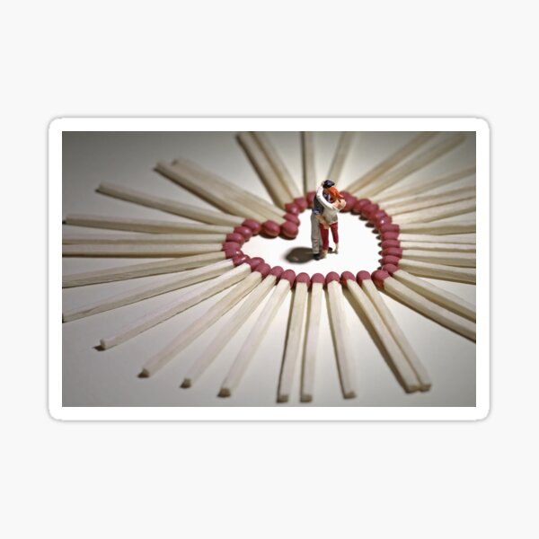 "Love Match" Miniature people photo Sticker
