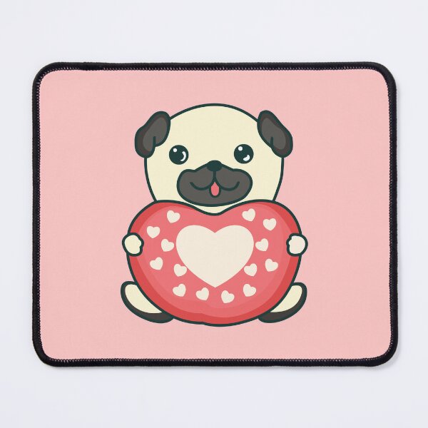 Item preview, Cute pug holding heart - Dog lover gift designed and sold by KawaiiBombShop.