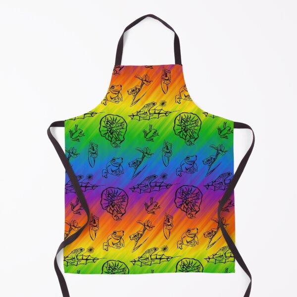 Item preview, Rainbow Black Line Frogs designed and sold by dKarthdesign.
