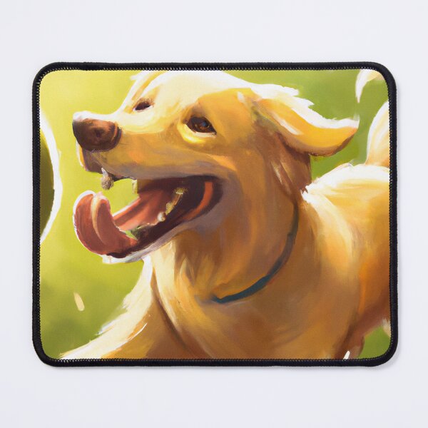 Item preview, Golden retriever playing with ball happily and energetically on a playing field designed and sold by ramith-concept.