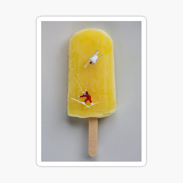"Icy Slopes" Miniature people photo Sticker