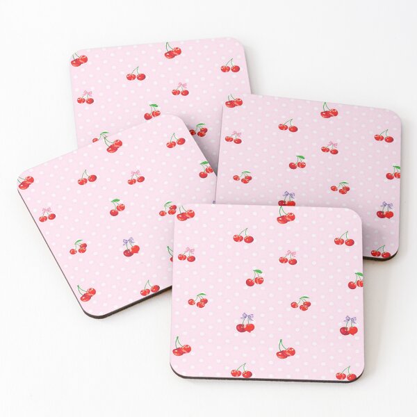 Item preview, Coquette cherries with ribbon bows pattern  designed and sold by Pixiedrop.