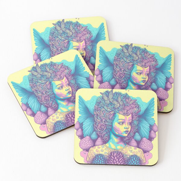 Item preview, Butterfly Girl Pattern | Pastel Butterfly Girl | Hippie Girl | Butterfly Lover | Pastel Girl | high resolution designed and sold by Synthetic-Intel.