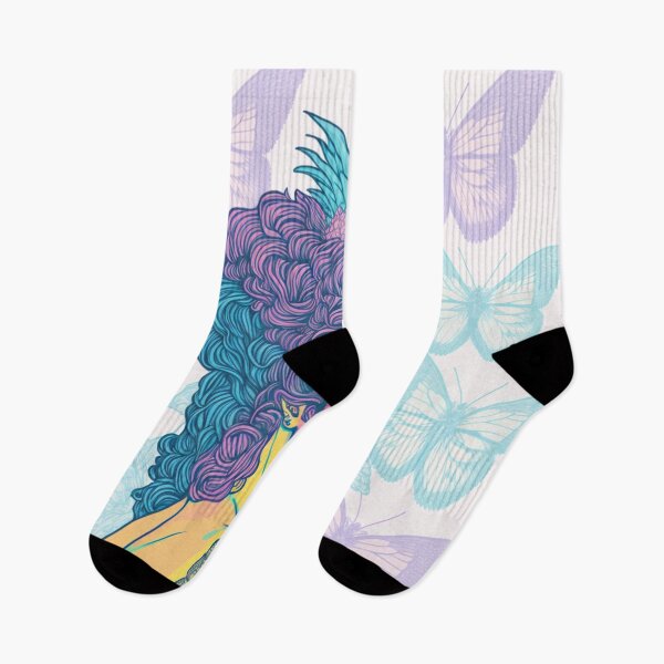 Artikelvorschau, Schmetterlings-Tätowierungs-Mädchen-Muster | Pastell-Schmetterlings-Mädchen | Hippie-Mädchen | Schmetterlingsliebhaber | Pastell Mädchen | hohe Auflösung entworfen und verkauft von Synthetic-Intel.