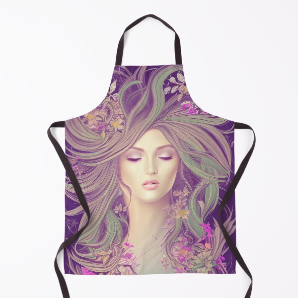 Item preview, Gorgeous Woman Flowing Hair with Flowers designed and sold by BellaEstela.